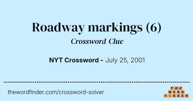 Roadway markings crossword clue image