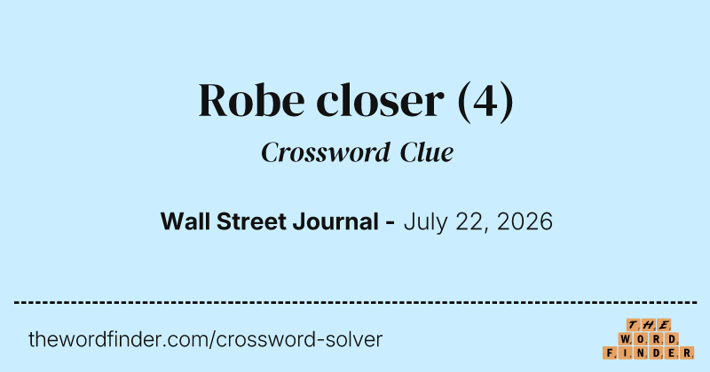 Robe closer crossword clue image