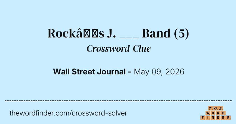 Rock’s J. ___ Band crossword clue image