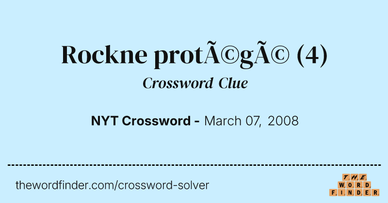 Rockne protégé crossword clue image
