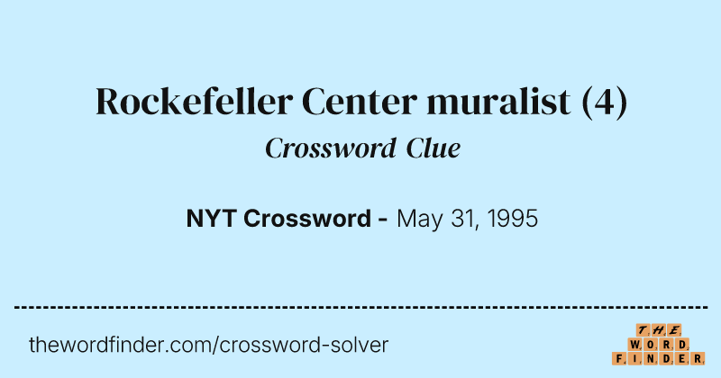 Rockefeller Center muralist crossword clue image