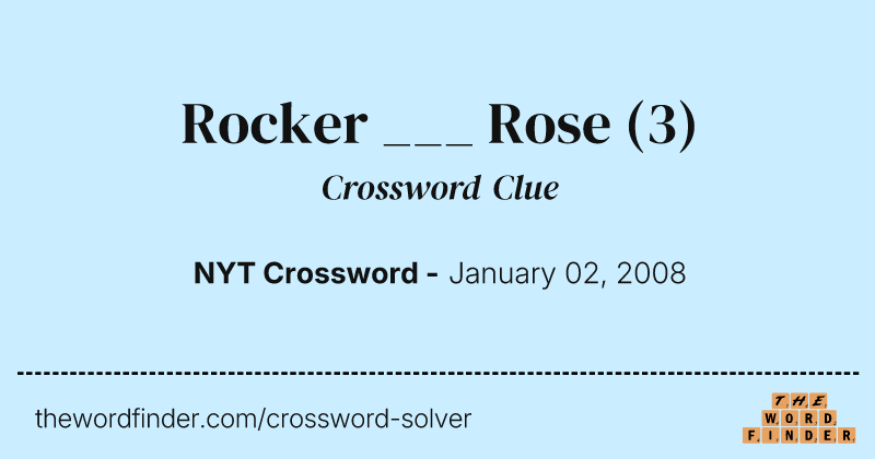 Rocker ___ Rose crossword clue image