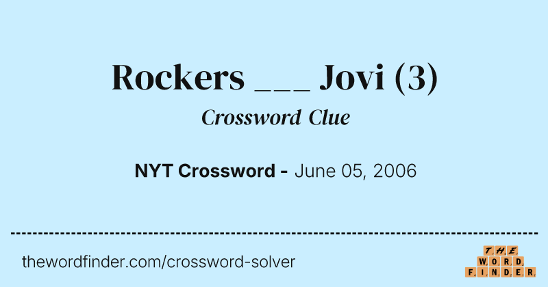 Rockers ___ Jovi crossword clue image
