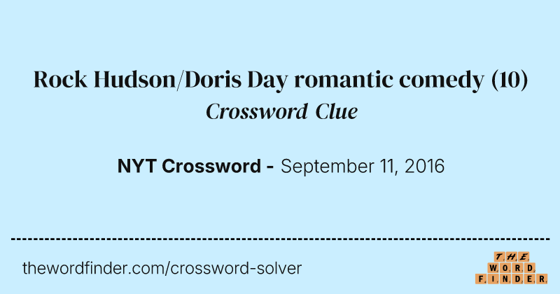 Rock Hudson/Doris Day romantic comedy crossword clue image
