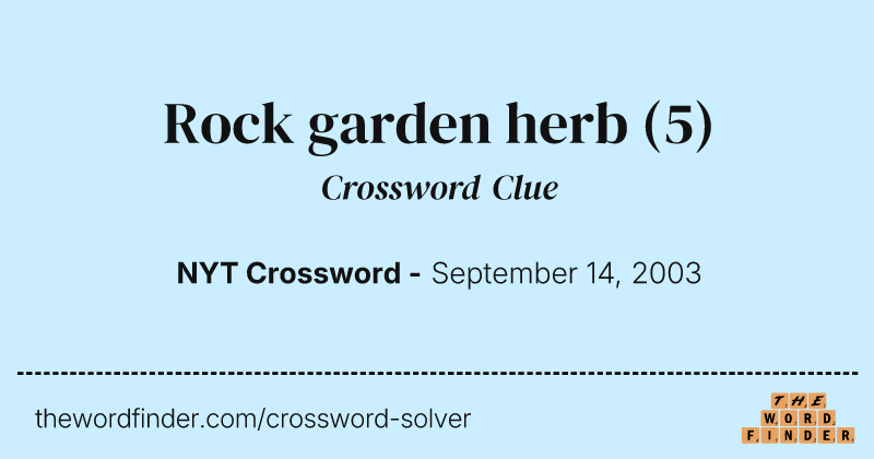 Rock garden herb crossword clue image