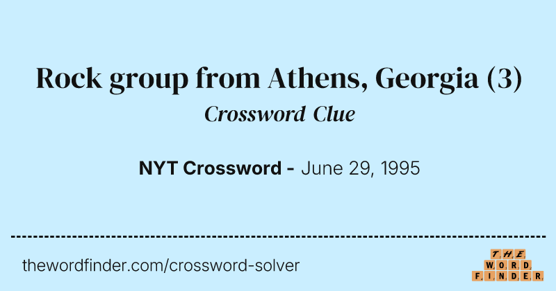 Rock group from Athens, Georgia crossword clue image