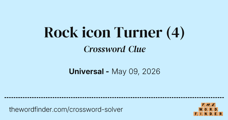 Rock icon Turner — Crossword Clue