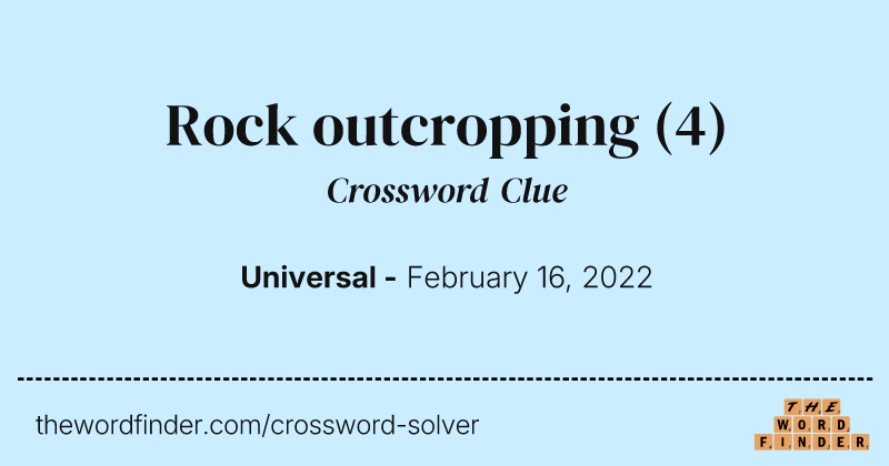 Rock outcropping crossword clue image
