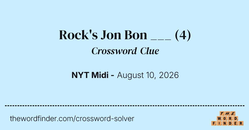 Rock's Jon Bon ___ crossword clue image