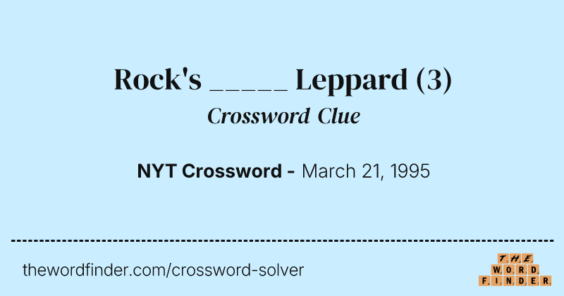 Rock's _____ Leppard crossword clue image