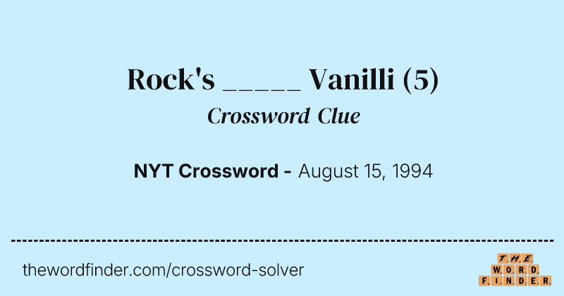 Rock's _____ Vanilli crossword clue image