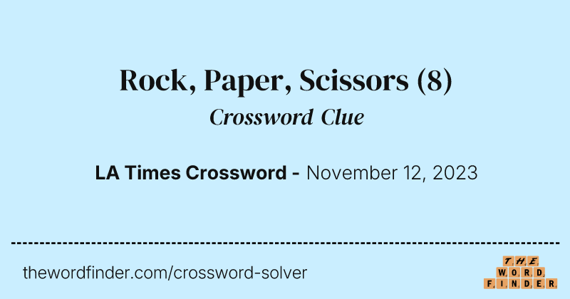 Rock, Paper, Scissors crossword clue image