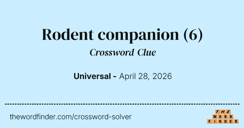 Rodent companion crossword clue image