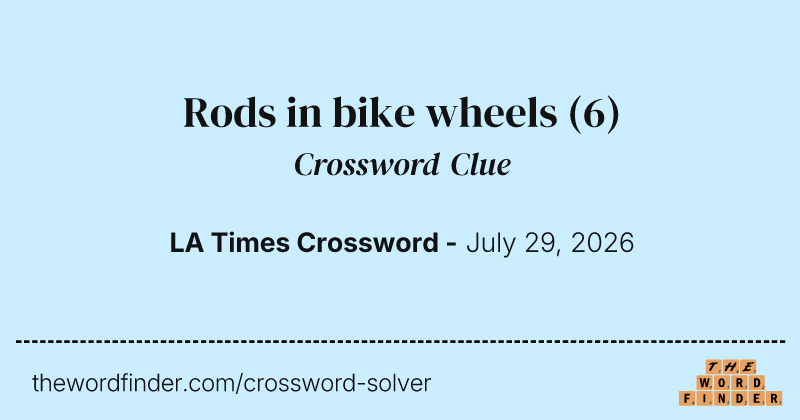 Rods in bike wheels crossword clue image