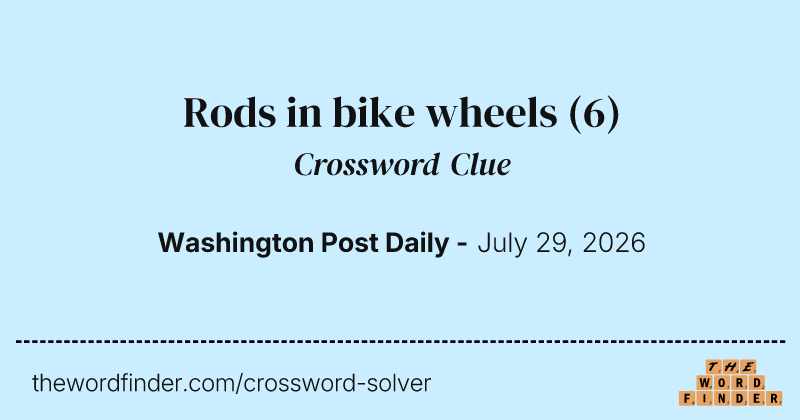 Rods in bike wheels crossword clue image