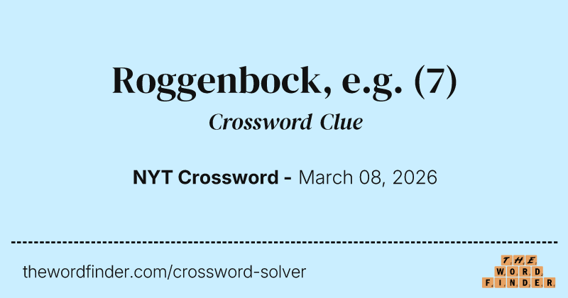 Roggenbock, e.g. crossword clue image