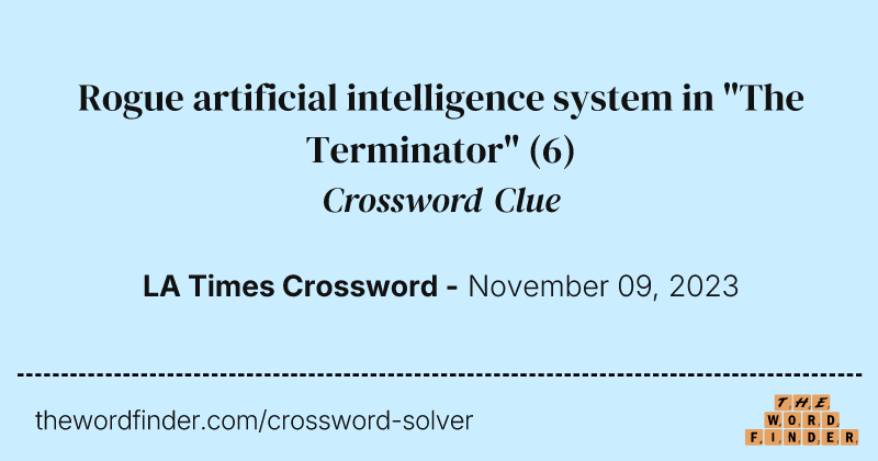 Rogue artificial intelligence system in "The Terminator" crossword clue image