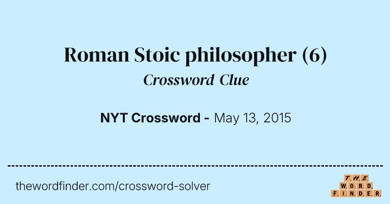 Roman Stoic philosopher crossword clue image