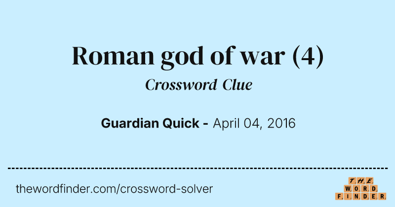 Roman god of war crossword clue image