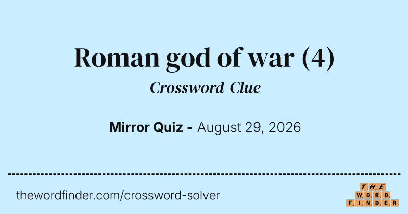 Roman god of war crossword clue image
