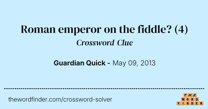 Roman emperor on the fiddle? crossword clue image