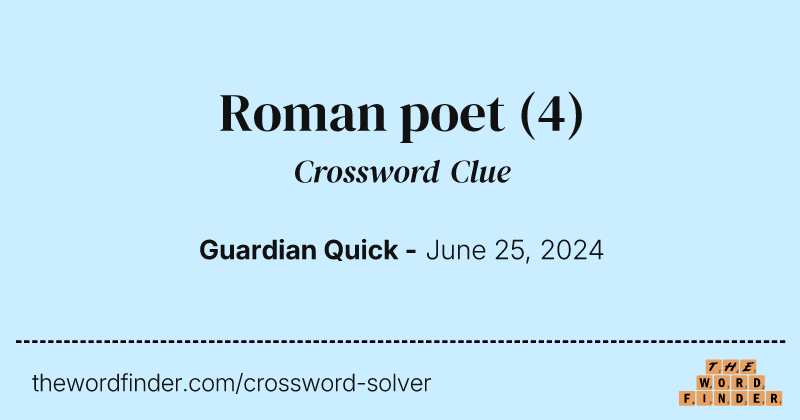 Roman poet crossword clue image