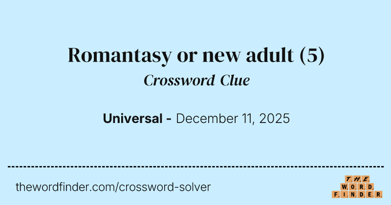 Romantasy or new adult crossword clue image