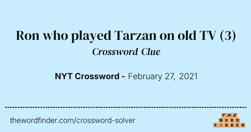 Ron who played Tarzan on old TV crossword clue image