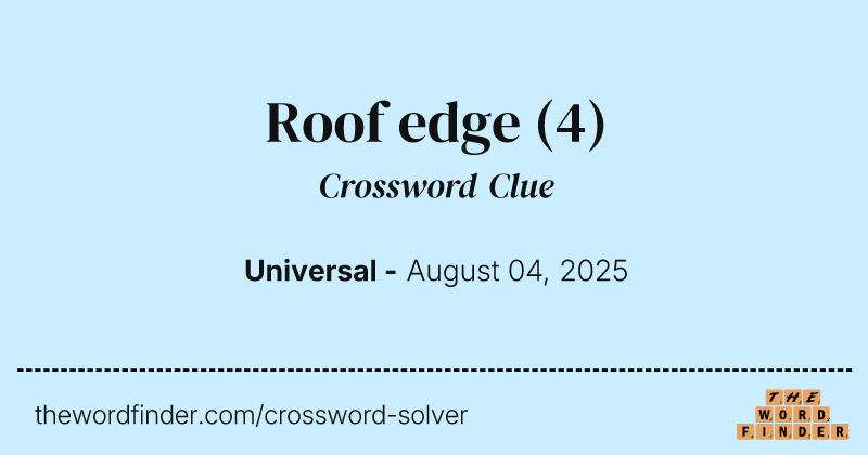 Roof edge crossword clue image