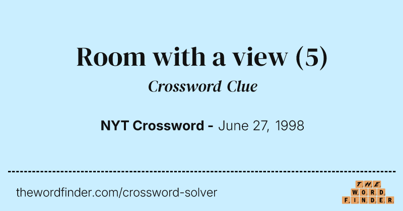 Room with a view crossword clue image