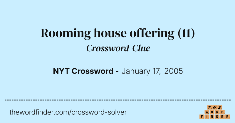 Rooming house offering crossword clue image