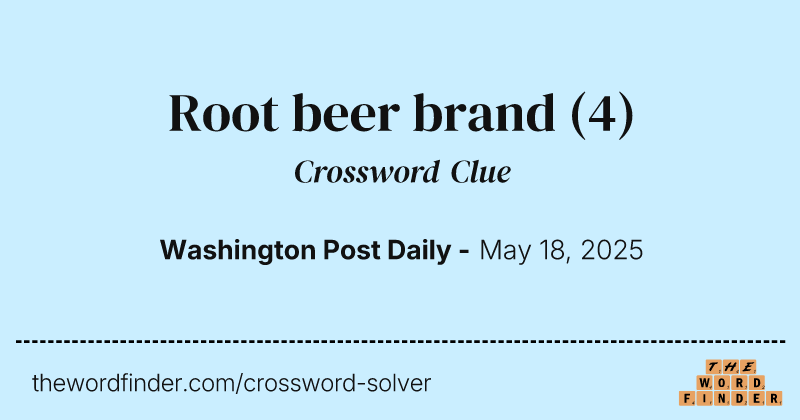 Root beer brand crossword clue image