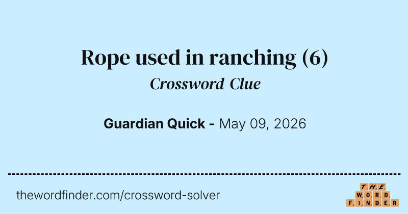 Rope used in ranching crossword clue image