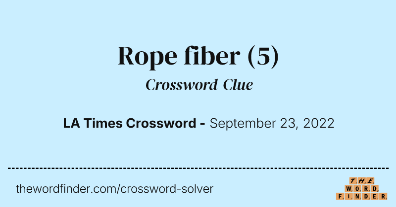 Rope fiber crossword clue image