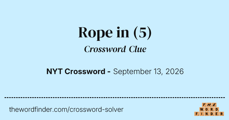 Rope in crossword clue image