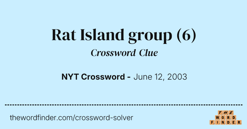 Rat Island group crossword clue image