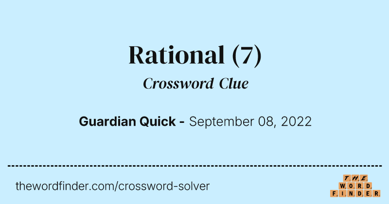Rational crossword clue image