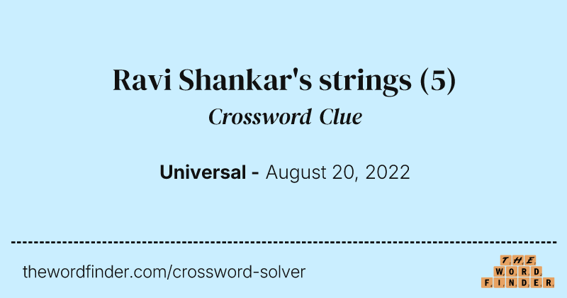 Ravi Shankar's strings crossword clue image