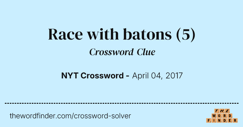 Race with batons crossword clue image