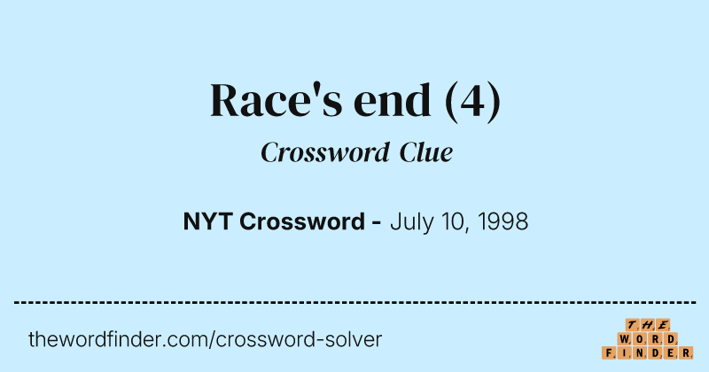 Race's end crossword clue image