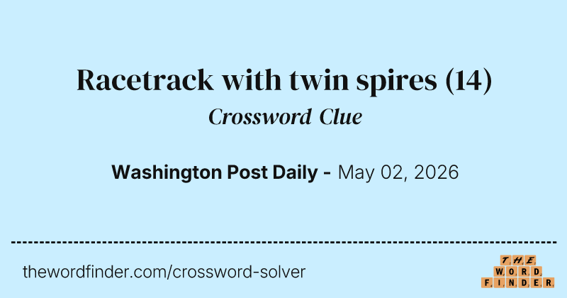 Racetrack with twin spires crossword clue image