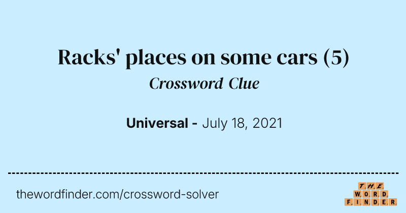 Racks' places on some cars crossword clue image