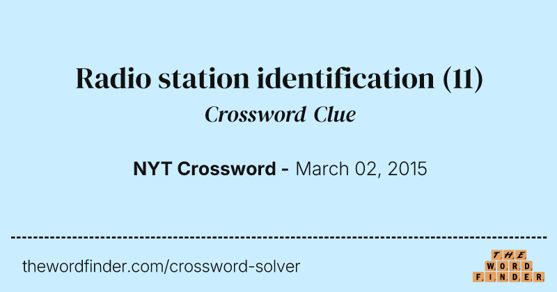 Radio station identification crossword clue image
