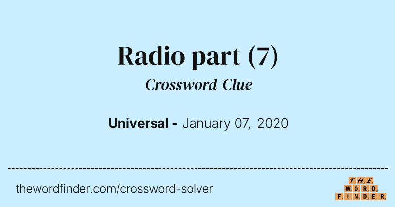 Radio part crossword clue image
