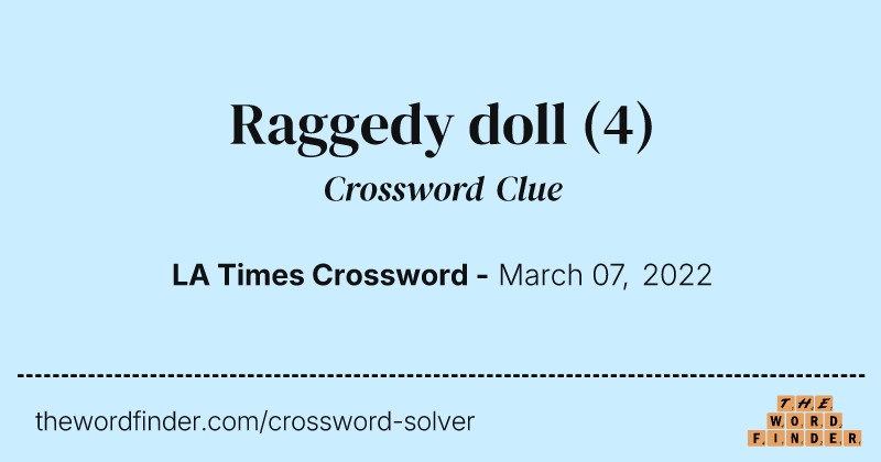 Raggedy doll crossword clue image