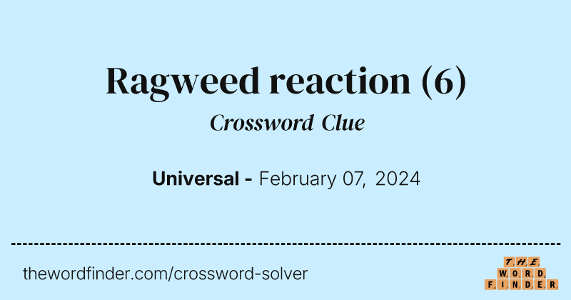 Ragweed reaction crossword clue image