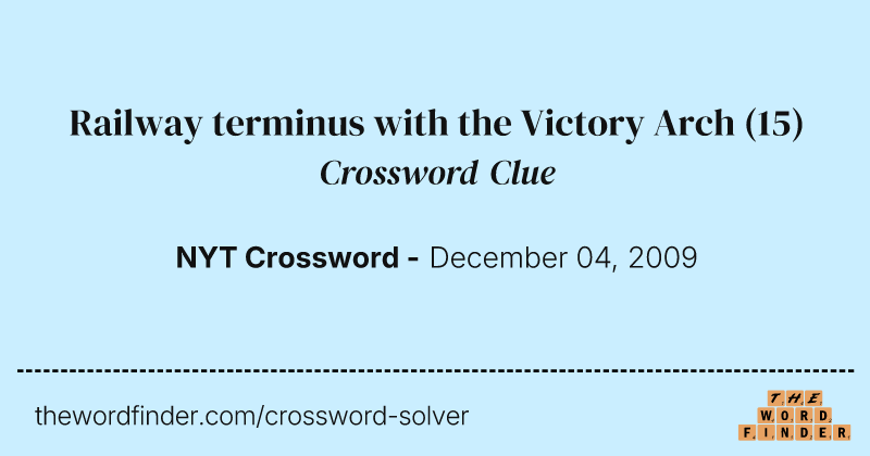 Railway terminus with the Victory Arch crossword clue image