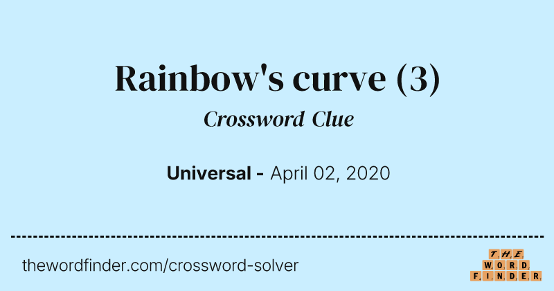 Rainbow's curve crossword clue image