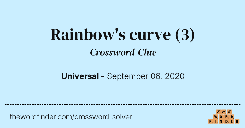 Rainbow's curve crossword clue image