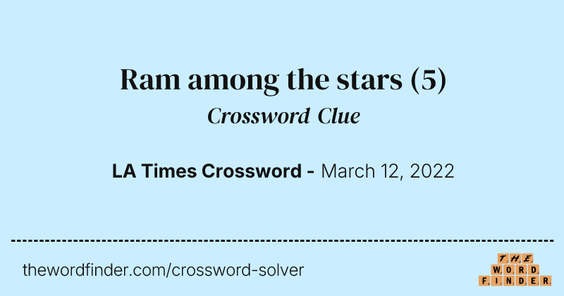 Ram among the stars crossword clue image